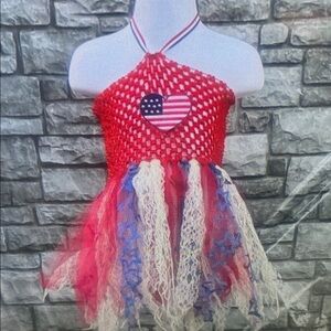 Patriotic Red and Blue Kids Costume Dress